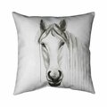 Begin Home Decor 26 x 26 in. Solitary White Horse-Double Sided Print Indoor Pillow 5541-2626-AN249